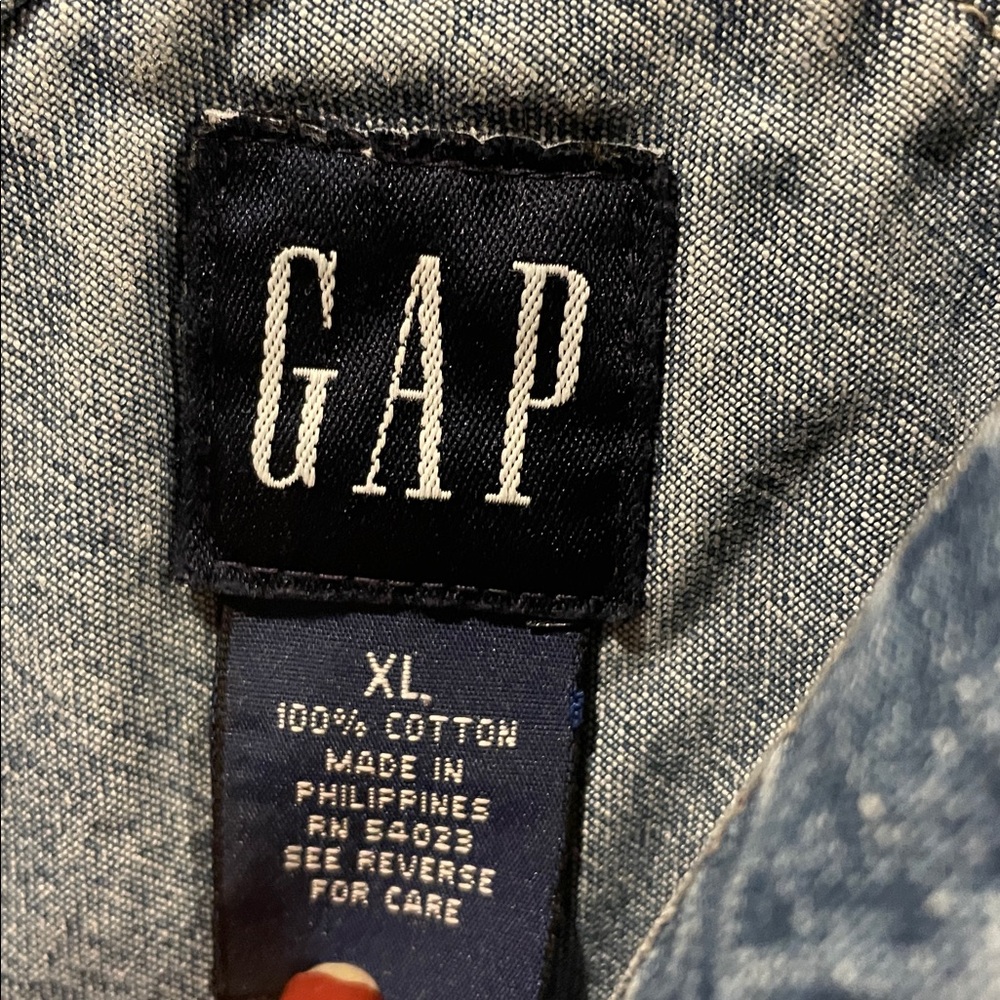 Vintage Gap Blue Jean Denim Overalls Size XL Y2K - Picture 6 of 9